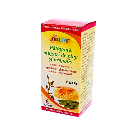 Sirop cu patlagina, cu muguri de plop si propolis, 200 ml - Elidor [1]