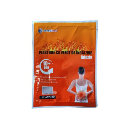 Comprese si Plasturi Cald-rece - Plasture cu efect de incalzire cu carbune activ, 10 x 13 cm - Senssimed
