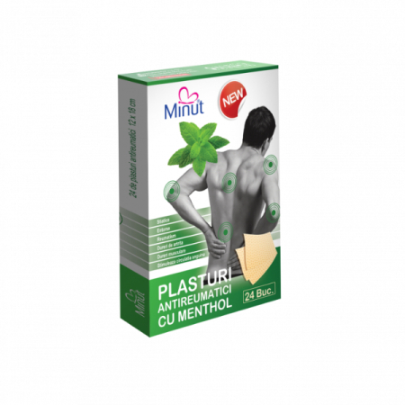 Plasturi Terapeutici - Plasturi antireumatici menthol, 12 cm x 18 cm - Minut