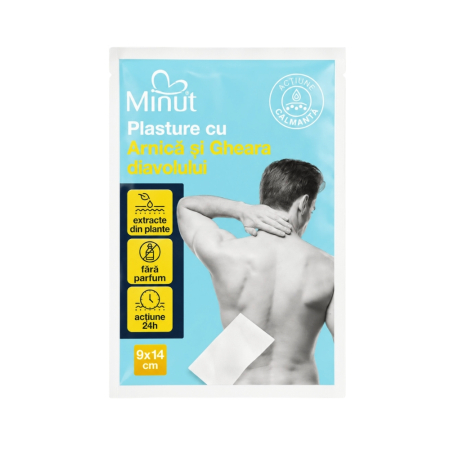 Plasturi Terapeutici - Plasturi Arnica & Gheara Diavolului, 9 cm x 14 cm - Minut
