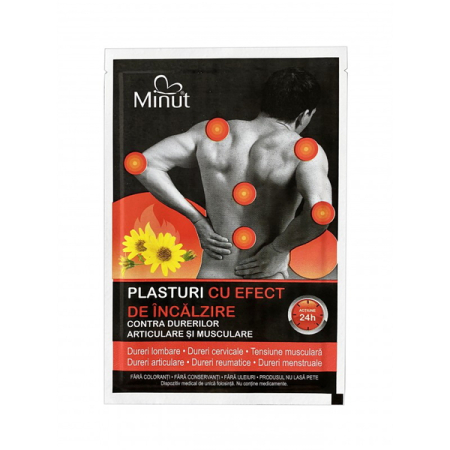 Plasturi Terapeutici - Plasturi Cu Efect De Incalzire Arnica, 9 x 14 cm - Minut