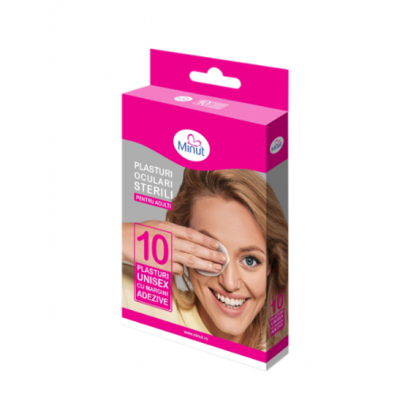 Comprese si Plasturi pentru Rani - Plasturi oculari sterili - adulti, 10 bucati - Minut