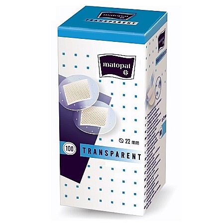 Dispozitive Medicale - Plasturi rotunzi transparenti, 22mm, 100 bucati - Matopat
