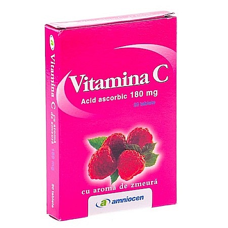 Imunitate - Vitamina C zmeura 180 mg, 24 comprimate - Amniocen
