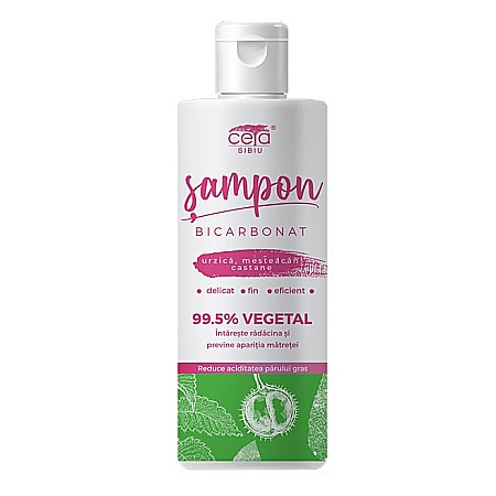 Sampon - Sampon 99.5% vegetal cu bicarbonat, urzica, mesteacan si castane, 200 ml - Ceta Sibiu