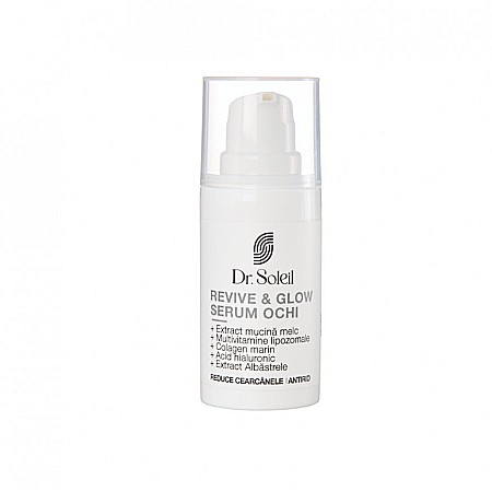 Creme si Plasturi Pentru Ochi - Serum Ochi Mucina Melc Revive & Glow, 15 ml - Dr. Soleil