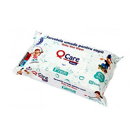 Servetele Umede Copii Fresh 56 Bucati - QCare
