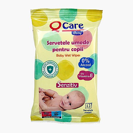 Servetele Umede Copii Sensitive 12 Bucati - QCare