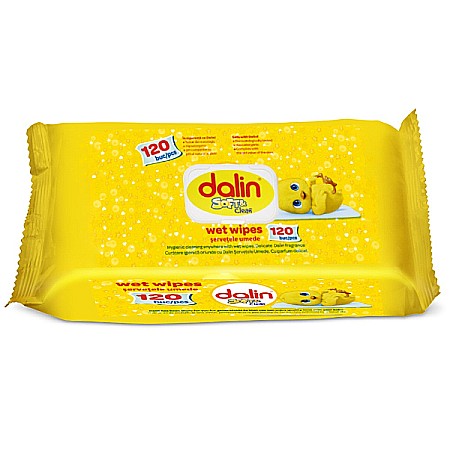 Ingrijire Copii - Servetele Umede Soft & Clean cu Capac, 120 bucati - Dalin