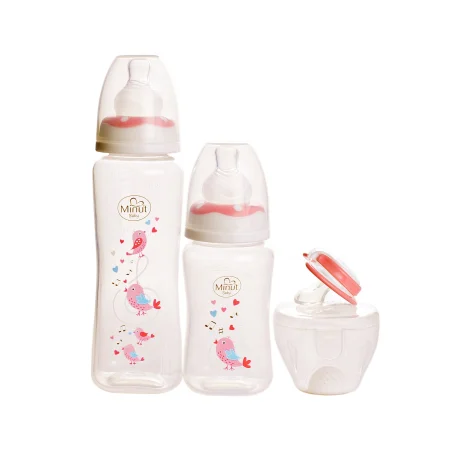 Set biberoane 125 ml, 250 ml + suzeta silicon, 0-6 luni si cutie sterilizare - Minut Baby [2]