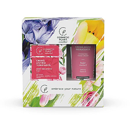 Ingrijire Fata - Set Crema Hidratanta cu Bujor, 50 ml + Crema de Maini, 100 ml - Cosmetic Plant