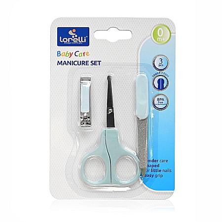Ingrijire Copii - Set Manichiura Bebe, 3 Piese, Blue - 1024030 - Lorelli