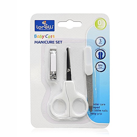 Ingrijire Copii - Set Manichiura Bebe, 3 Piese, White - 1024030 - Lorelli