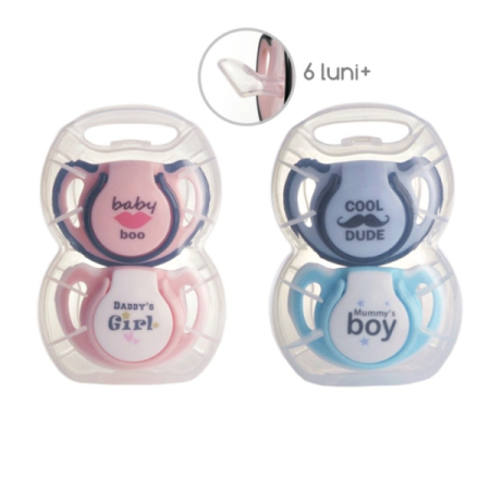 Suzete si Biberoane - Set suzete ortodontice silicon + cutie pentru sterilizare (+6 luni) - Minut Baby