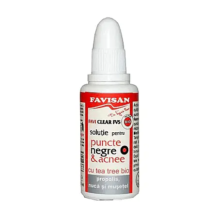 Esente si Tonere - Solutie pentru Puncte Negre si Acnee Faviclear, 30 ml - Favisan