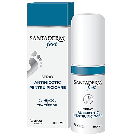 Tratamente pentru Picioare - Spray Antimicotic pentru Picioare Santaderm 4Feet, 100 ml - Viva Pharma