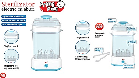 Sterilizator electric cu aburi, 5 biberoane - RO941 - Primii Pasi [1]