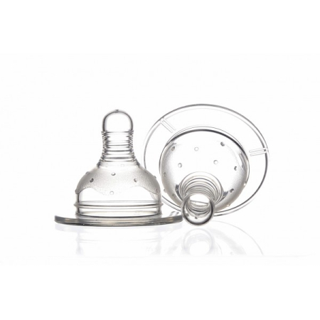 Hranire si Alaptare - Tetina silicon gat larg, +6 luni, 2 bucati - Minut Baby