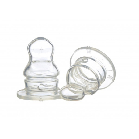 Suzete si Biberoane - Tetina silicon ortodontica hrana groasa, +6 luni, 2 bucati - Minut Baby