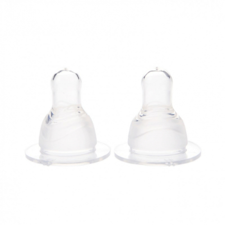 Suzete si Biberoane - Tetina silicon super fin, debit mic, +0 luni, 2 bucati - Minut Baby