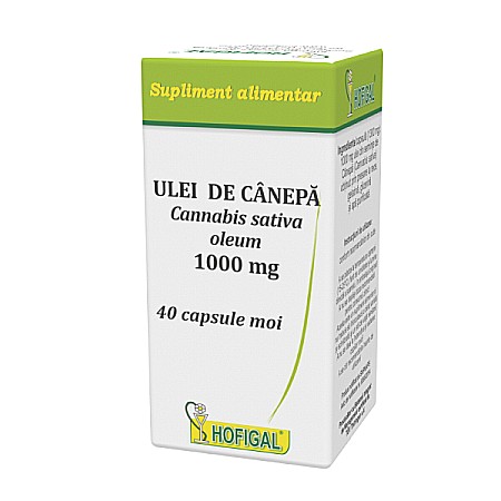 Ulei de Canepa 1000 mg, 40 capsule - Hofigal [1]