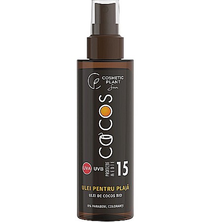 Dermato-Cosmetice - Cocos ulei plaja spray SPF 15, 150 ml - Cosmetic Plant
