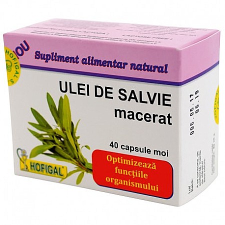 Menopauza si Premenopauza - Ulei Salvie Macerat, 40 capsule moi - Hofigal