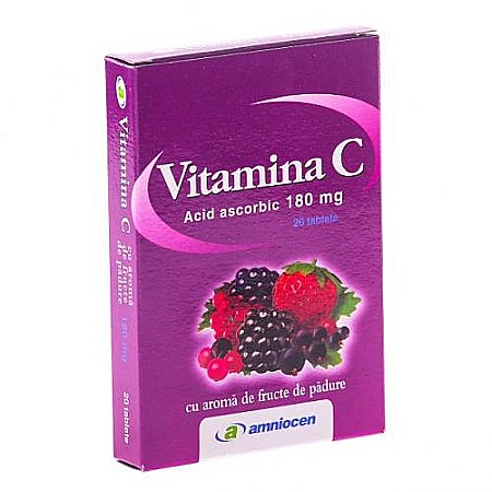 Imunitate - Vitamina C fructe de padure 180 mg, 24 comprimate - Amniocen