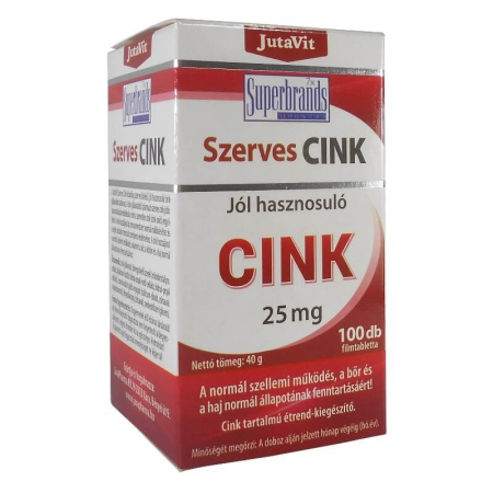Zinc Organic 25mg, 100 tablete, JutaVit [1]