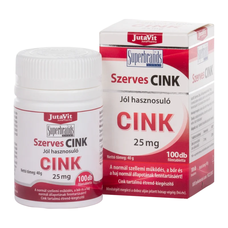 Imunitate Adulti - Zinc Organic 25mg, 100 tablete, JutaVit