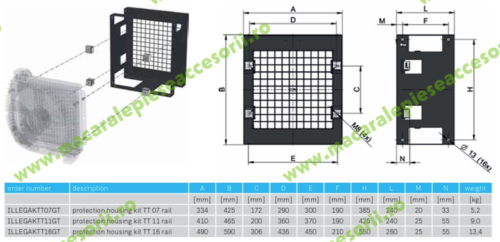 Carcasa de protectie cu grilaj pentru racitor TT11 ILLEGAKTT11GT [2]