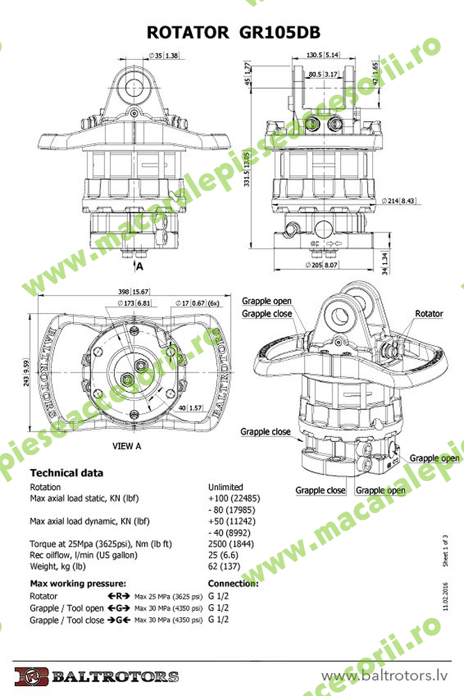 Rotator macara 10t Baltrotors GR105DB [2]