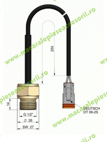 RĂCITOARE ULEI - Senzor de temperatura versiunea cu cablu pentru radiator ASA 12-24V ILLZTT5067K
