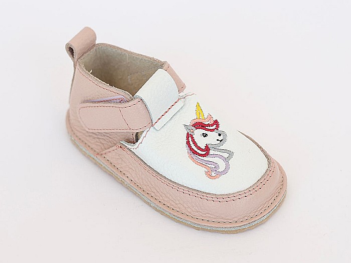 Pantofi Roz Pal cu Alb si Unicorn [3]