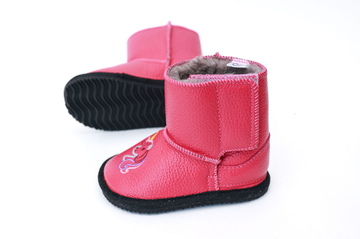 Cizme Copii Piele Naturala Zmeuriu cu Unicorn [4]