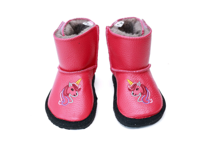 Cizme Copii Piele Naturala Zmeuriu cu Unicorn [2]
