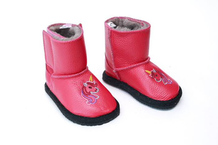 Cizme Copii Piele Naturala Zmeuriu cu Unicorn [5]