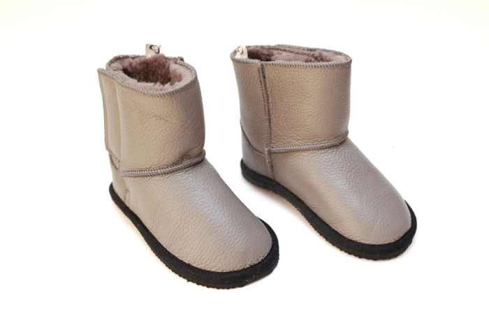 Cizme Copii Piele Naturala Bej [2]