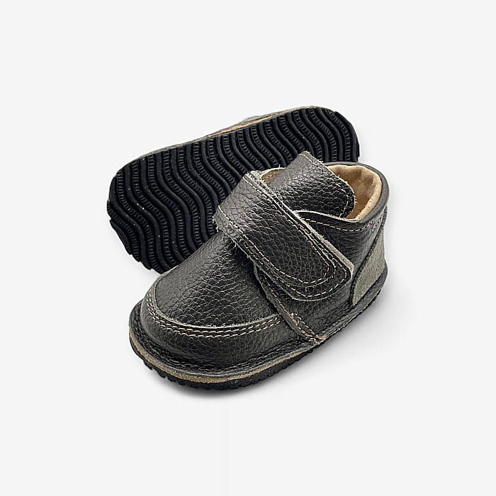 Ghete Copii Piele Naturala Dark Grey [2]