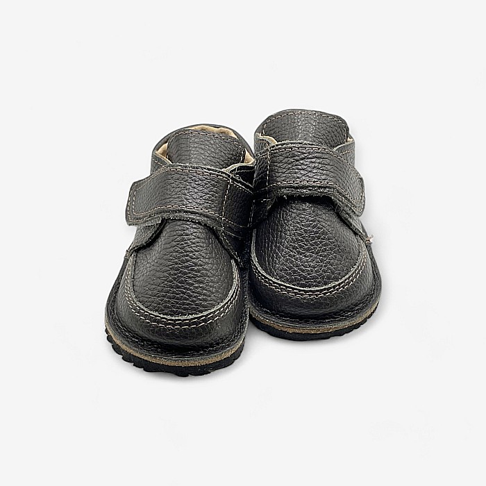 Ghete Copii Piele Naturala Dark Grey [3]