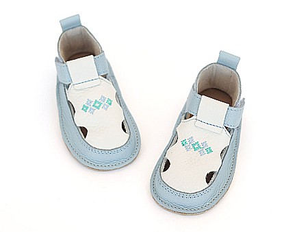 Sandale Traditional, albastru Bleo cu alb - Детская Обувь Macco [1]
