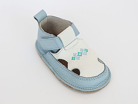 Sandale Traditional, albastru Bleo cu alb - Детская Обувь Macco [2]