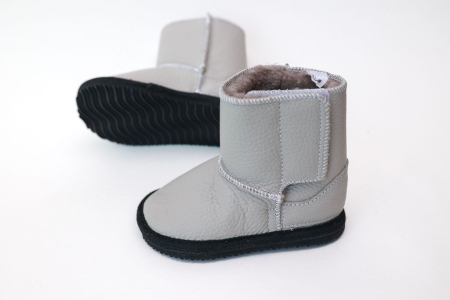 Cizme copii Piele Naturala Gri Deschis [4]