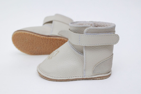 Cizme Bebelusi Piele Naturala Ivory cu Fluturaș [4]