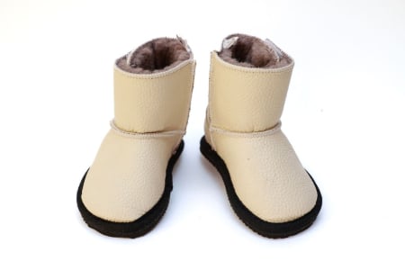 Cizme bebe - Cizme Copii Piele Naturala Ivory