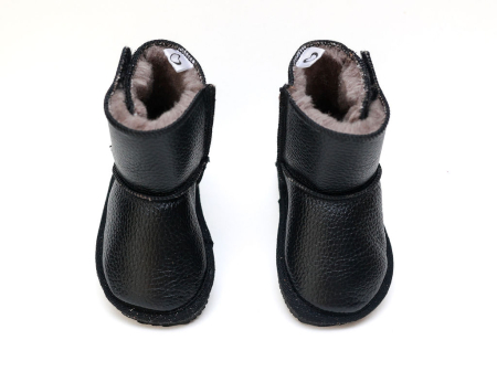 Cizme bebe - Cizme Copii Piele Naturala Black