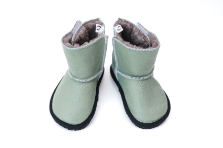 Cizme - Cizme Copii Piele Naturala Verde deschis