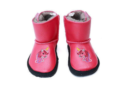 Cizme Copii Piele Naturala Zmeuriu cu Unicorn [1]
