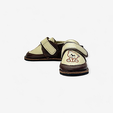 Ghete din piele naturală cu ursuleți - Детская Обувь Macco [3]