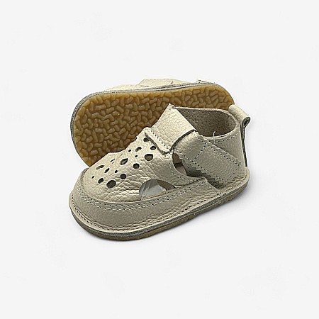 Sandale Barefoot Piele Naturala Ivoire - Детская Обувь Macco [1]